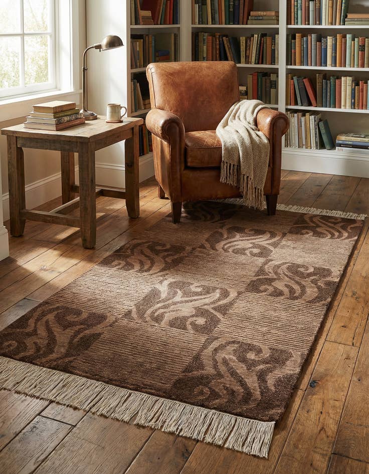 Detail image of 2' 7 x 4' 11 Hand Knotted Darya Wool Rug