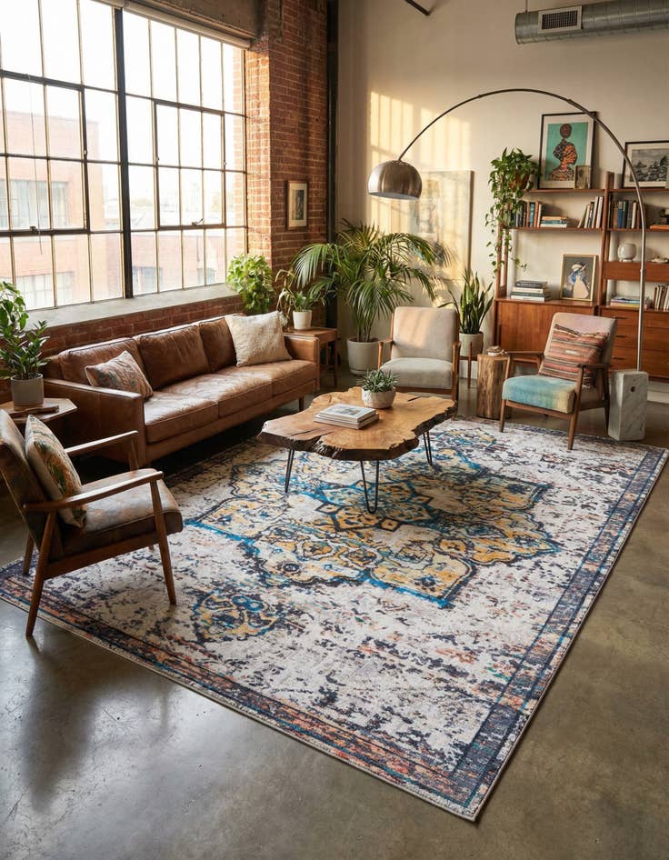 Detail image of 9' 2 x 12'  Washable Renaissance Rug