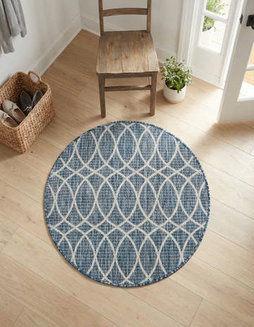 3' x 3' Easy-Clean Lattice Indoor / Outdoor Round Rug