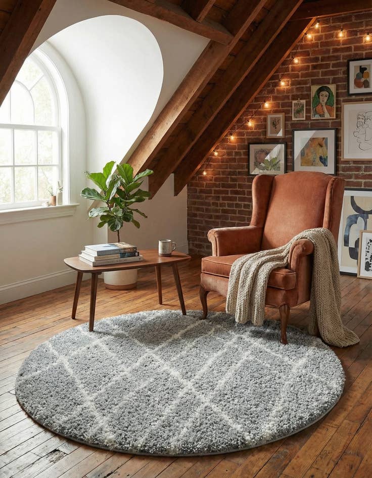 Detail image of 4' x 4' Soft Touch Shag Round Rug