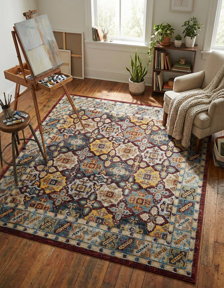 Detail image of 7' 10 x 7' 10 Kamala Washable Square Rug