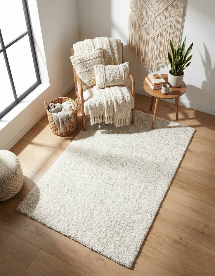 Detail image of  4' x 6' Solid Shag Rug