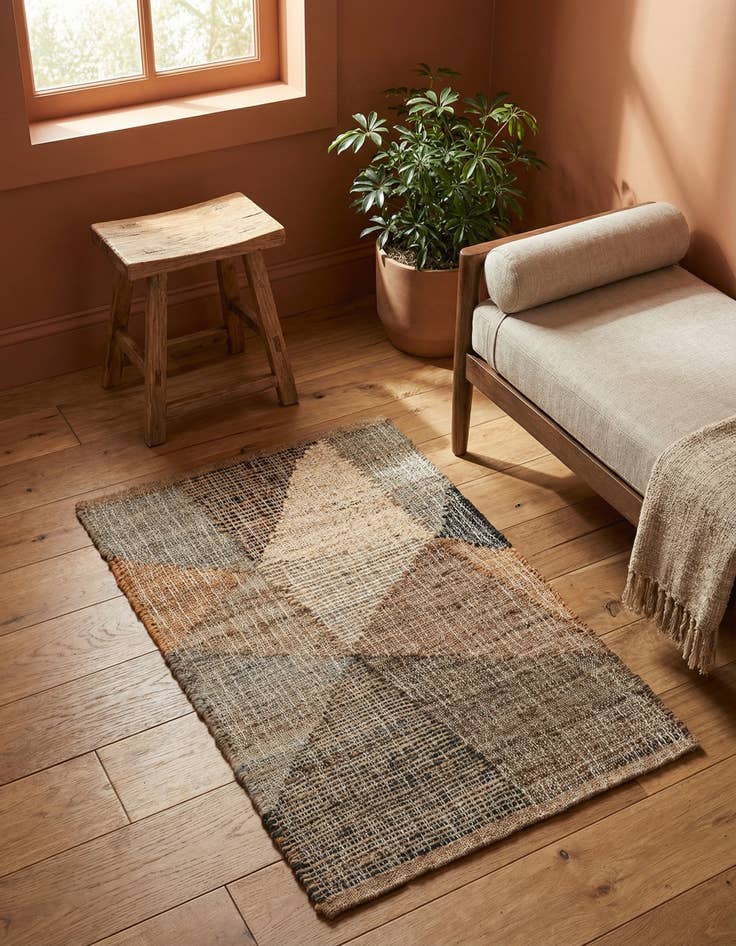 Detail image of 2' x 3' 1 Hand Woven Kilim Jute Rug