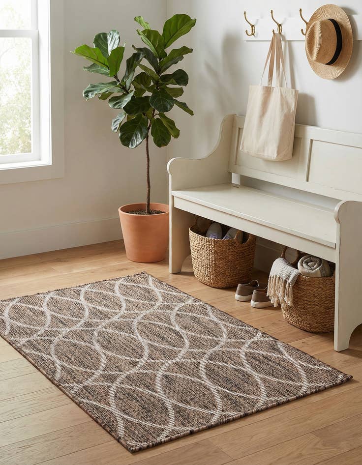 Detail image of 2' x 3' Washable Lattice Indoor / Outdoor Rug