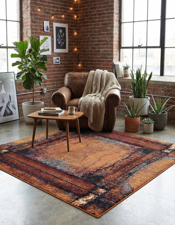 Detail image of 5' 3 x 5' 3  Washable Casablanca Square Rug