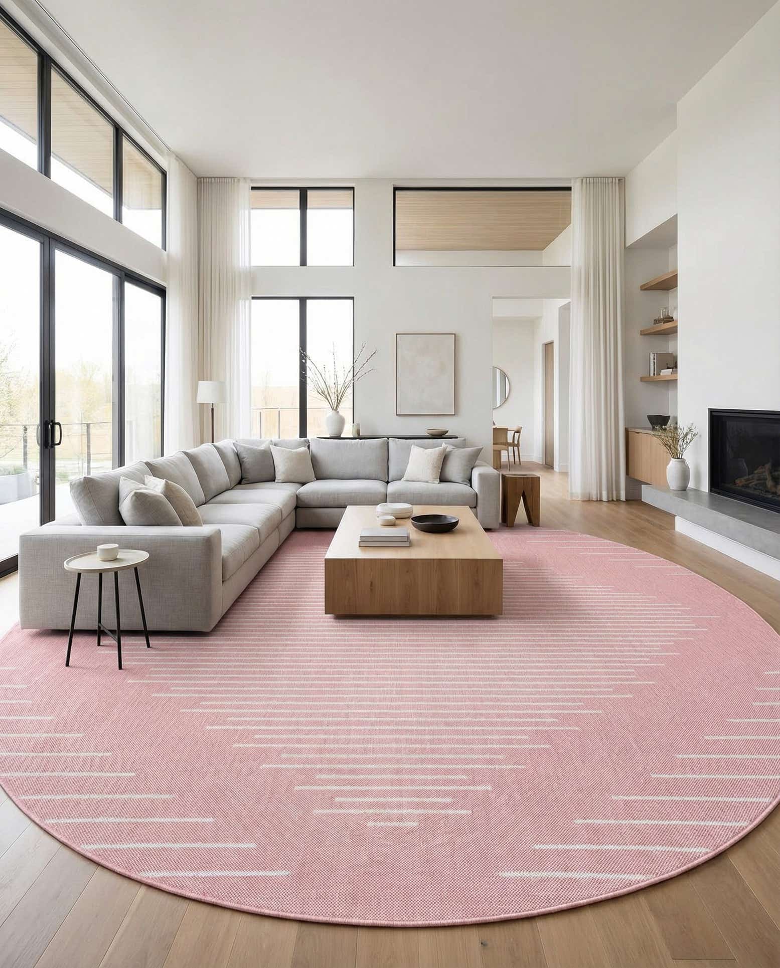 13' x 13' Easy-Clean Modern Indoor / Outdoor Round Rug