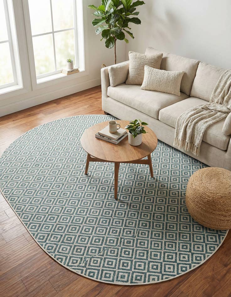 Detail image of 7' 10 x 10' Washable Jill Zarin Costa Rica Indoor / Outdoor Oval Rug