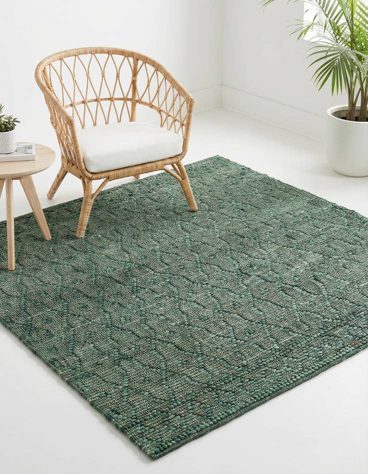 Detail image of 5' 3 x 5' 3 Hand Woven Larsa Jute Square Rug