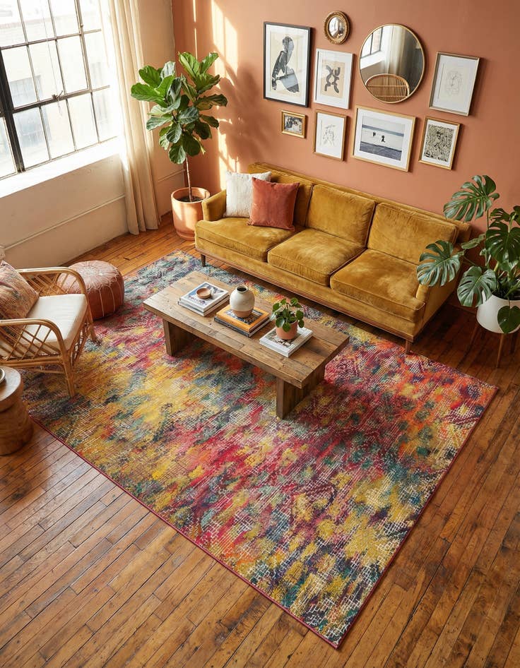 Detail image of 9' 10 x 14'  Washable Vivid Rug