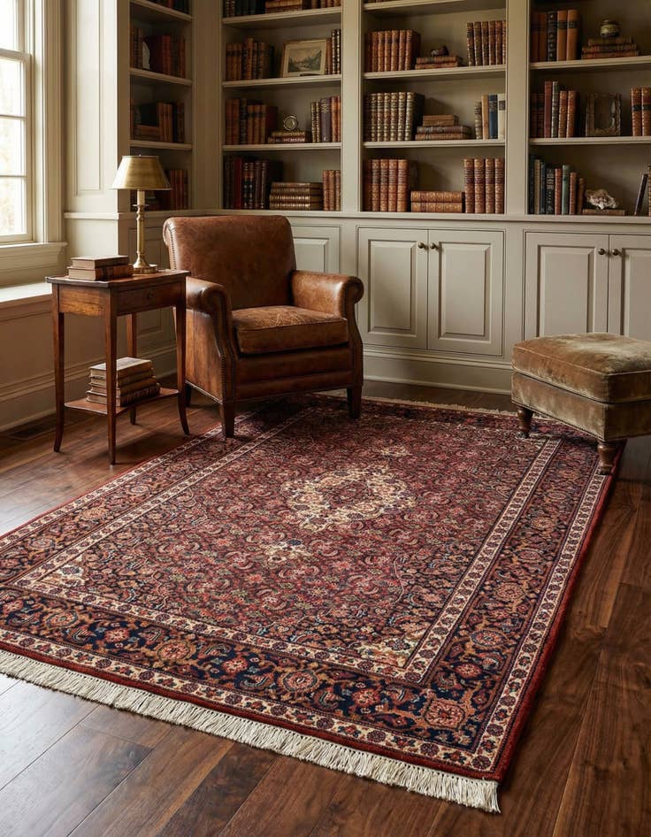 Detail image of 4' 4 x 6' 4 Hand Knotted Birjand Wool Rug