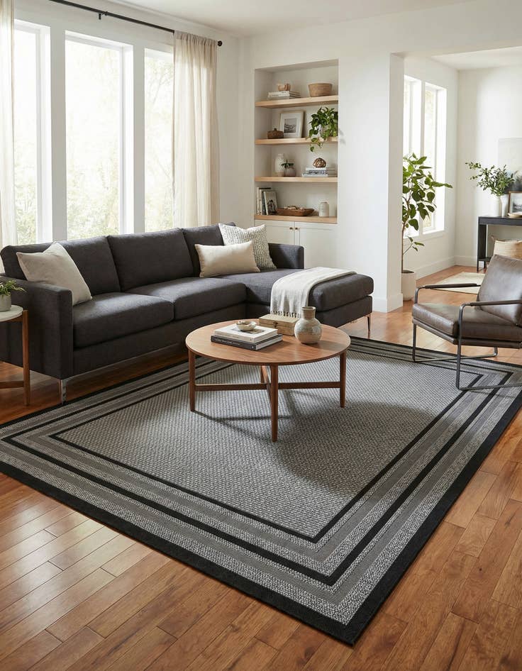 Detail image of 7' 10 x 10' Easy-Clean Border Indoor / Outdoor Rug