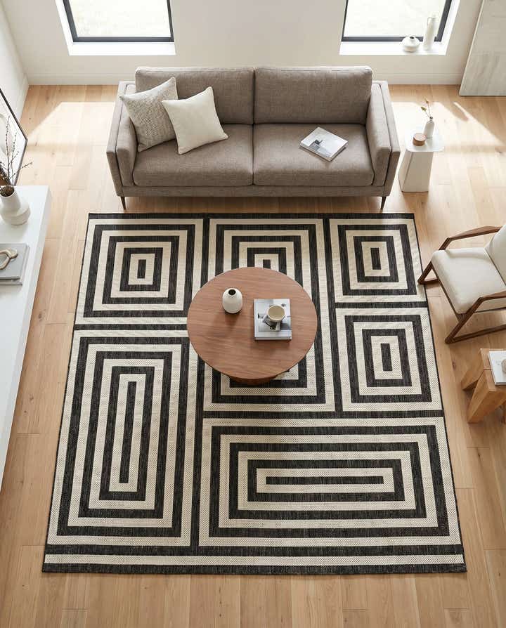 7' 10 x 7' 10 Easy-Clean Modern Indoor / Outdoor Square Rug