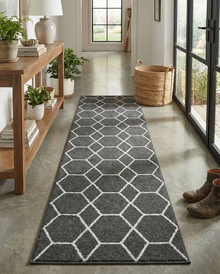 Detail image of 2' x 8' Lattice Frieze Runner Rug