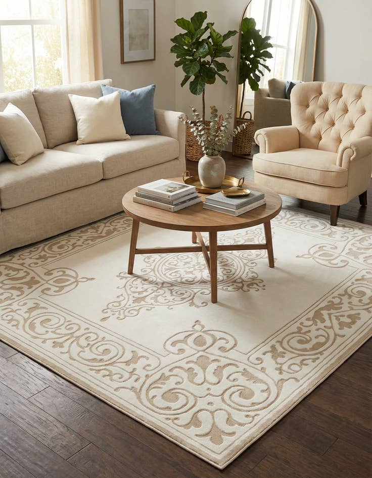 Detail image of  7' 10 x 7' 10 Hermitage Square Rug