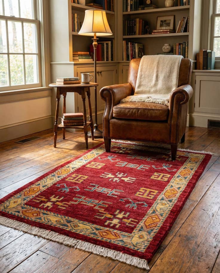 Detail image of 2' 9 x 3' 9 Hand Knotted Ziegler Wool Rug