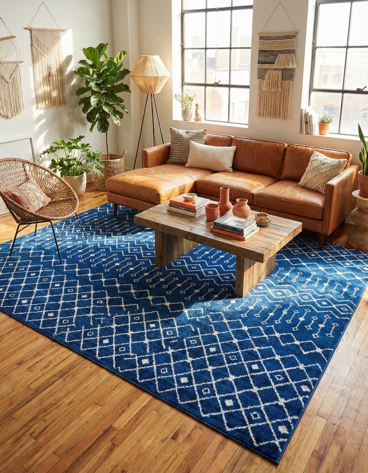 Detail image of 10' x 13' Moroccan Trellis Rug