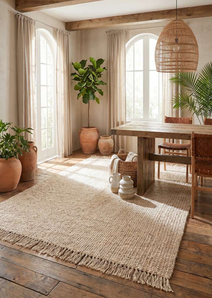 8' x 10' Hand Woven Chunky Jute Rug