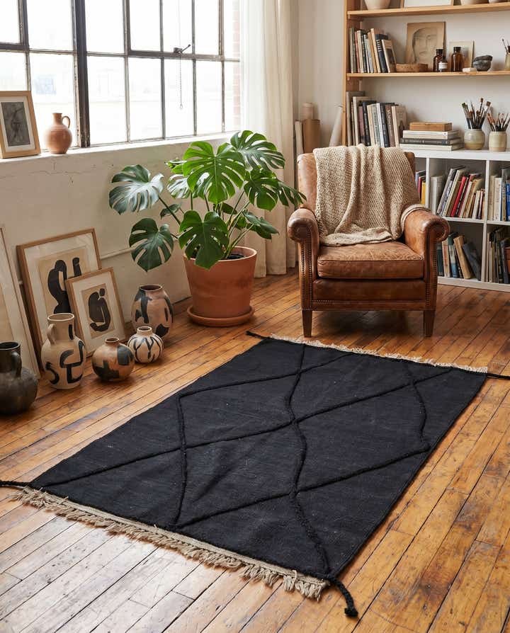 3' 6 x 5' 3 Hand Woven Kilim Suzani Wool Rug