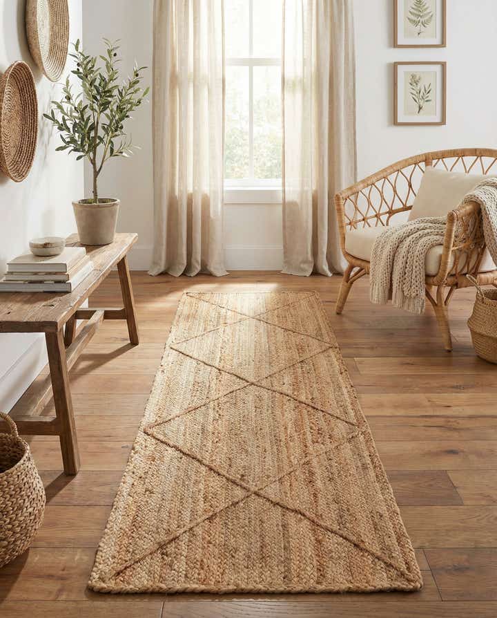 2' 2 x 6' 1 Handmade Braided Jute Runner Rug