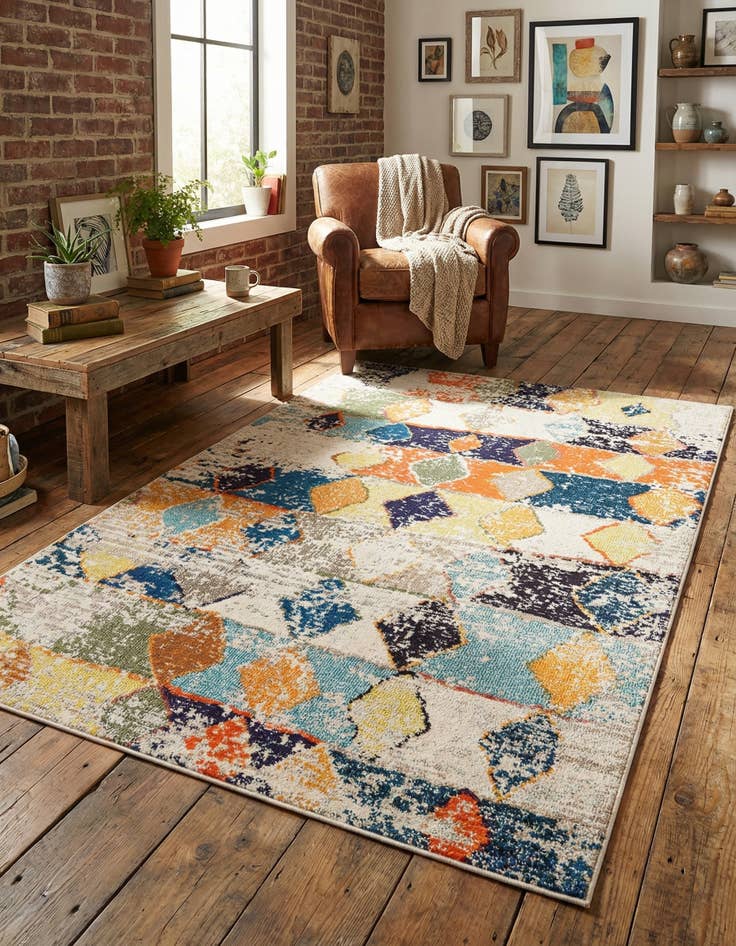 Detail image of 5' 3 x 8' Washable Vivid Rug