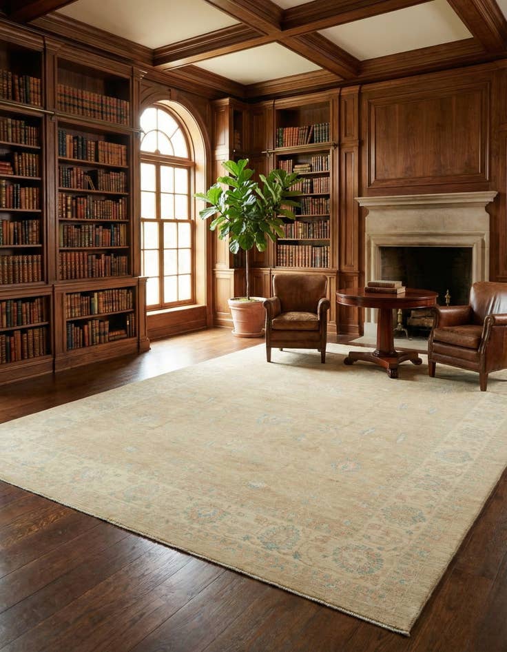 Detail image of 13' x 17' 7 Hand Knotted Ziegler Oriental Rug