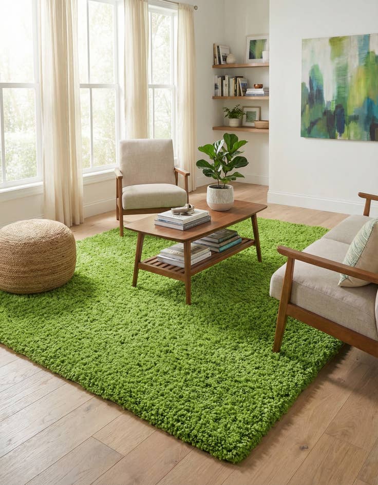 Detail image of 7' 10 x 11' Solid Shag Rug