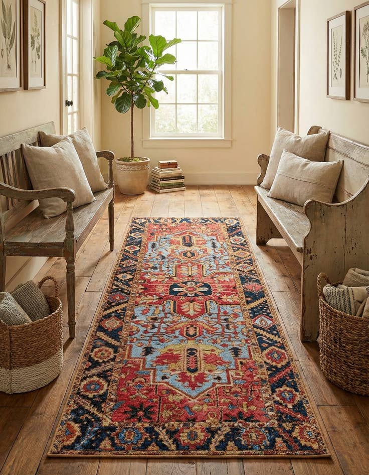 Detail image of 2' x 6'  Washable Traditional Indoor / Outdoor Runner Rug