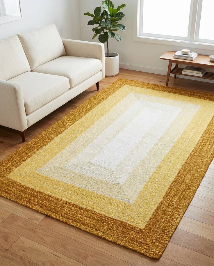 Detail image of 5' 1 x 8' Handmade Hand Braided Wool Rug