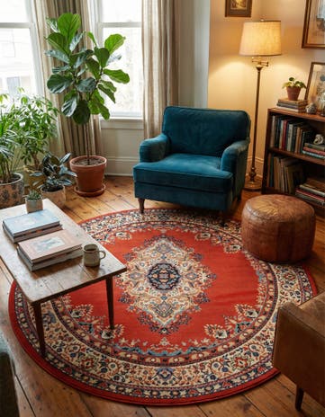 Terracotta Amaya Round Rug