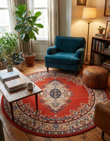 Terracotta Amaya Round Rug