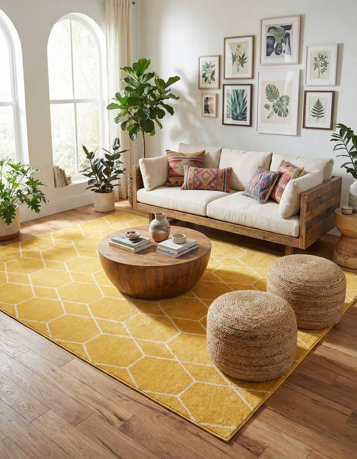 Detail image of 9' x 12' Lattice Frieze Rug