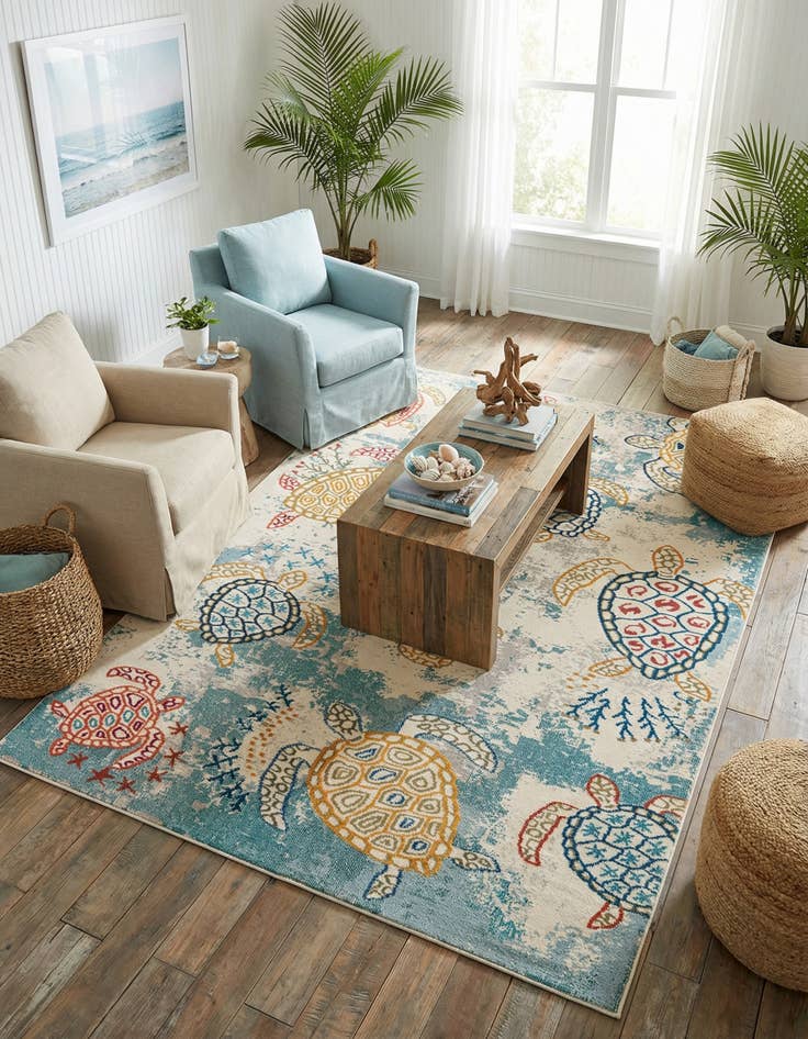 Detail image of 7' 10 x 11'  Washable Capri Rug