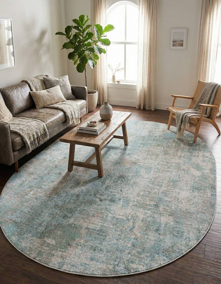 Detail image of 8' x 10' Lotus Oval Rug