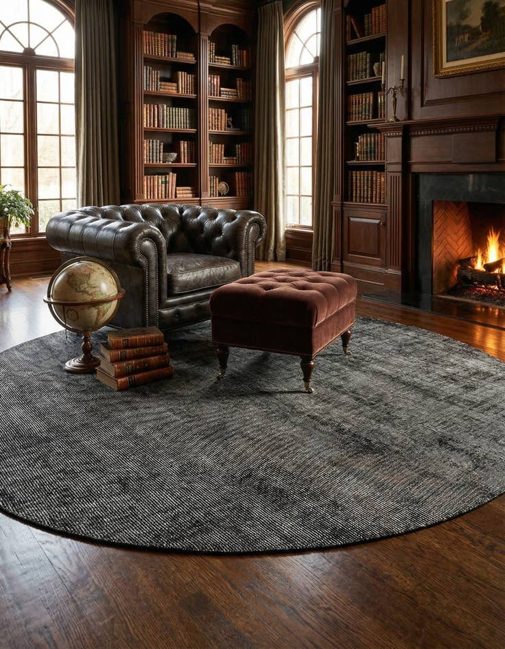 Detail image of 10' x 10'  Hand Woven Jill Zarin English Manor Farmhouse Wool Round Rug