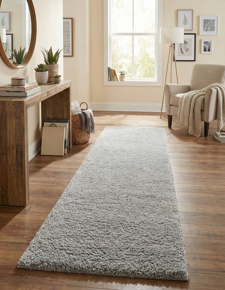 Detail image of  2' 7 x 10' Solid Shag Runner Rug