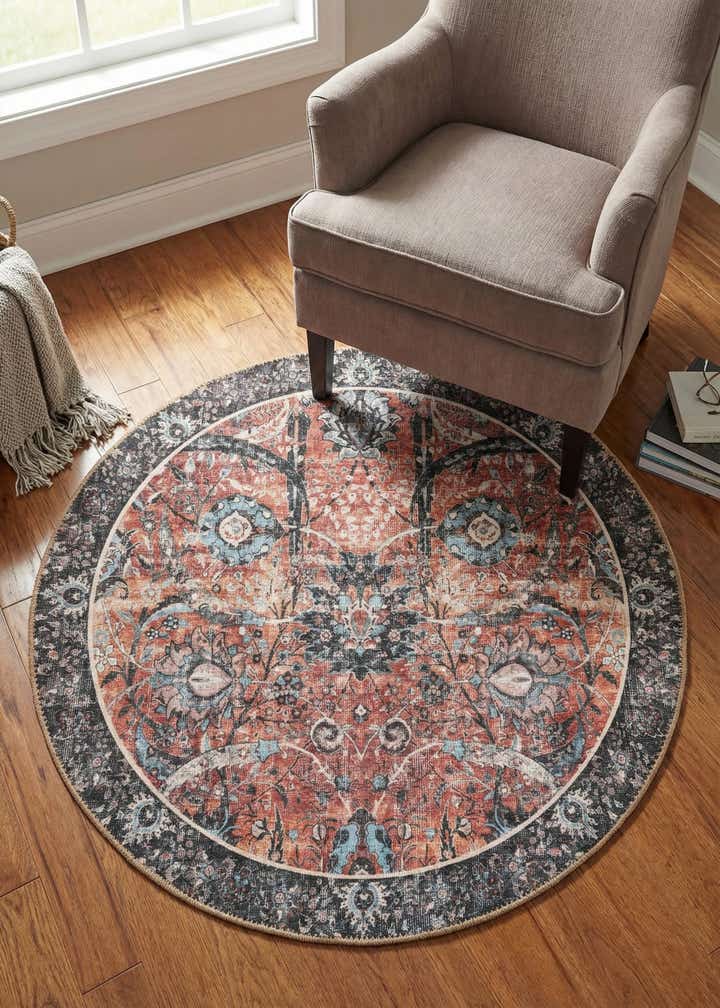 3' 6 x 3' 6 Washable Timeless Round Rug