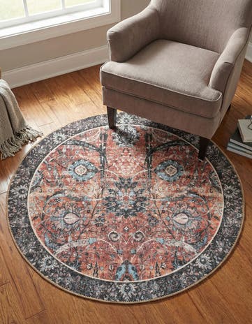 3' 6 x 3' 6 Washable Timeless Round Rug