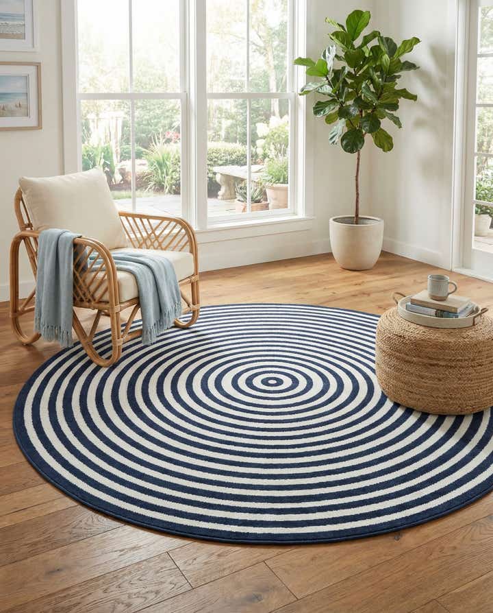 8' x 8' Easy-Clean Sabrina Soto Prescott Indoor / Outdoor Round Rug