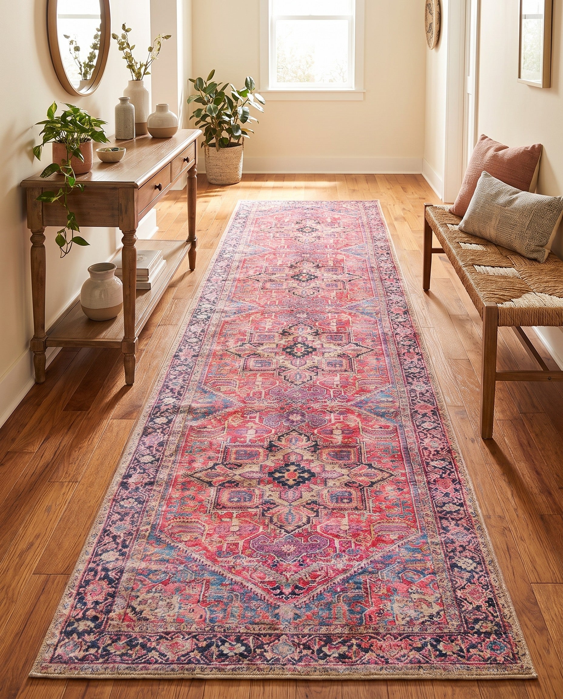 2' x 8' Washable Timeless Runner Rug