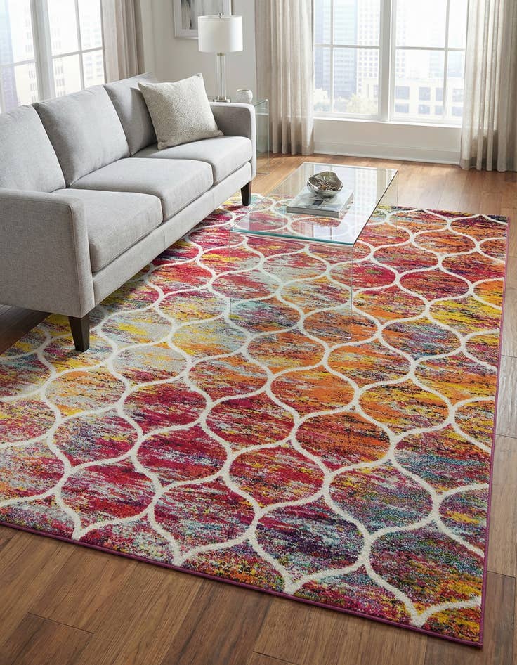 Detail image of 7' 10 x 10' Lattice Frieze Rug