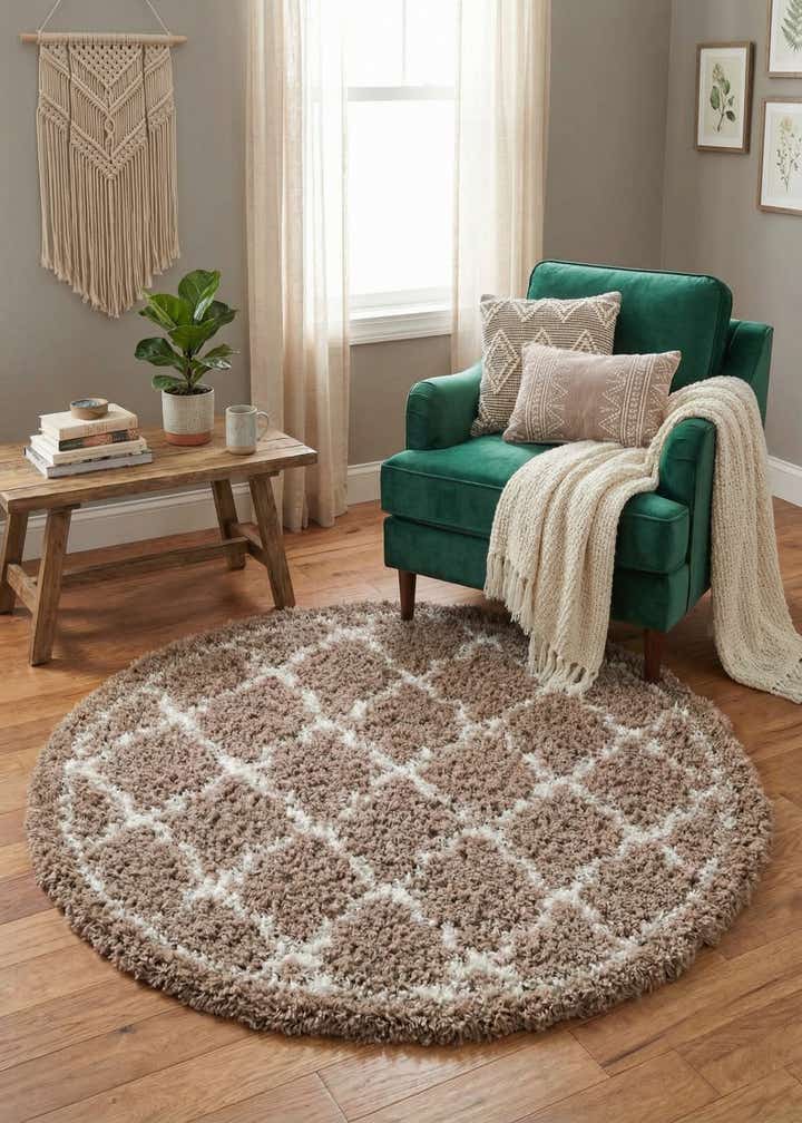 5' x 5' Infinity Shag Round Rug