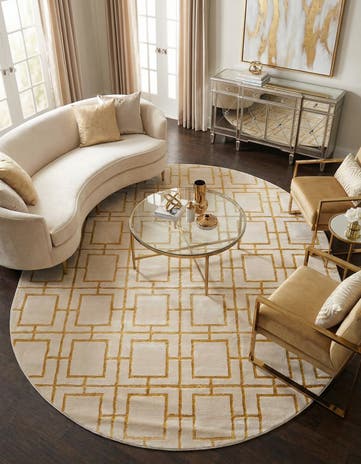 White Gold Marilyn Monroe™ Glam Deco Oval Rug