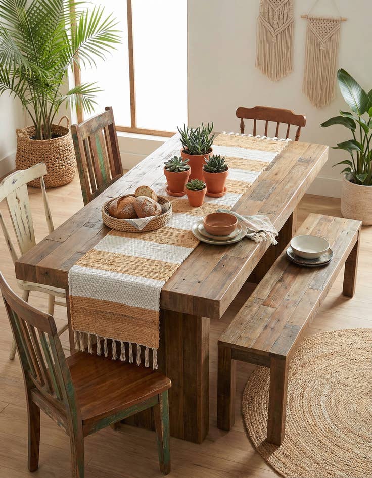 Detail image of 1' 2 x 6' 1  Hand Woven Chindi Rag Table Runner Rug