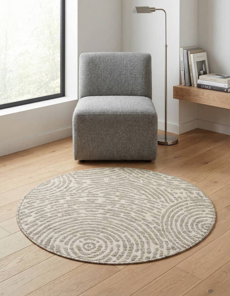 Detail image of  3' x 3'  Washable Modern Indoor / Outdoor Round Rug