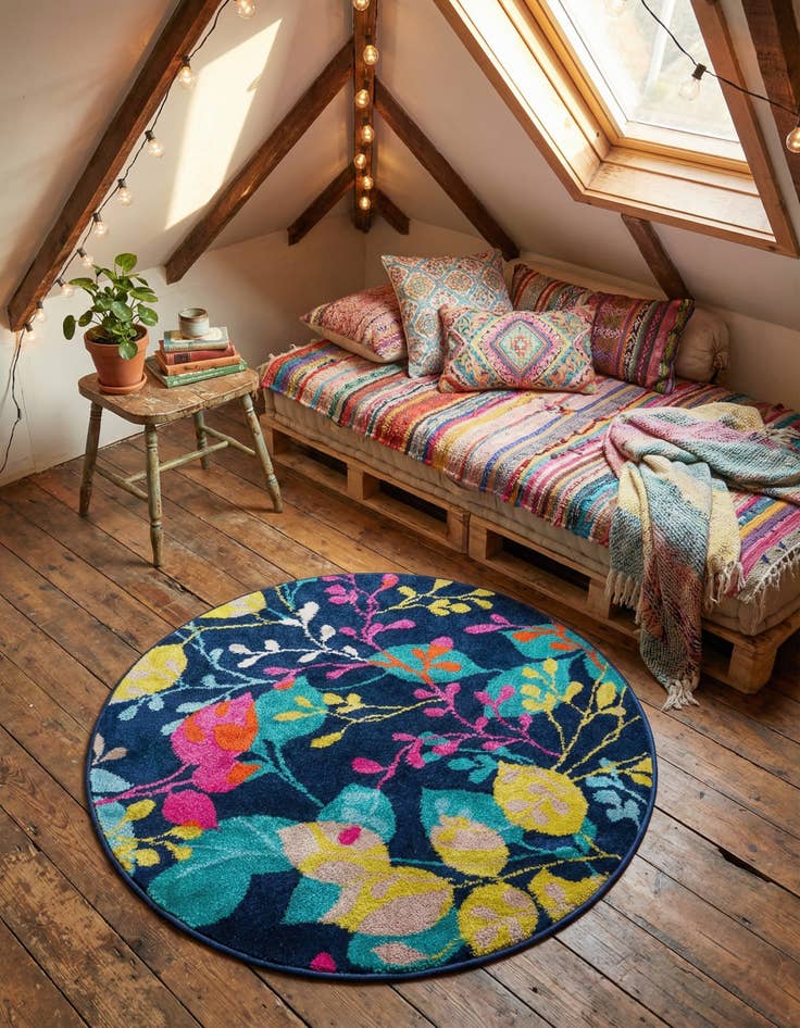 Detail image of 3' x 3' Azalea Round Rug