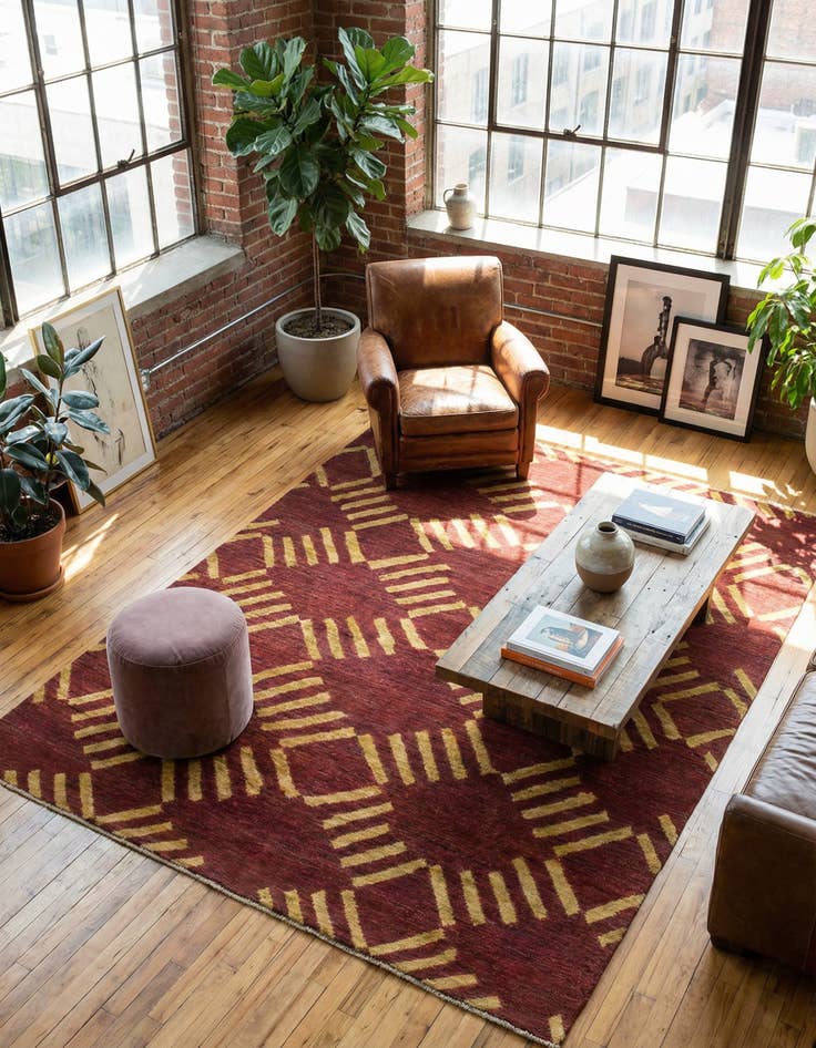 Detail image of 5' x 6' 5 Hand Knotted Modern Ziegler Rug