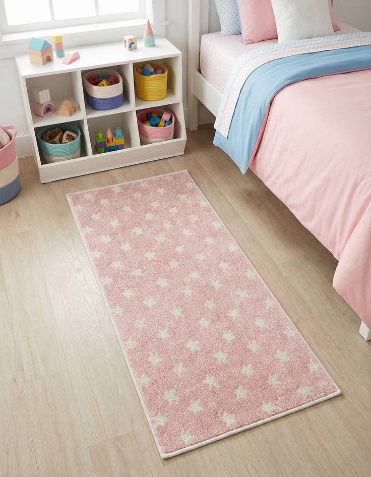 Detail image of 2' 2 x 4' Stars Whimsy Kids Runner Rug