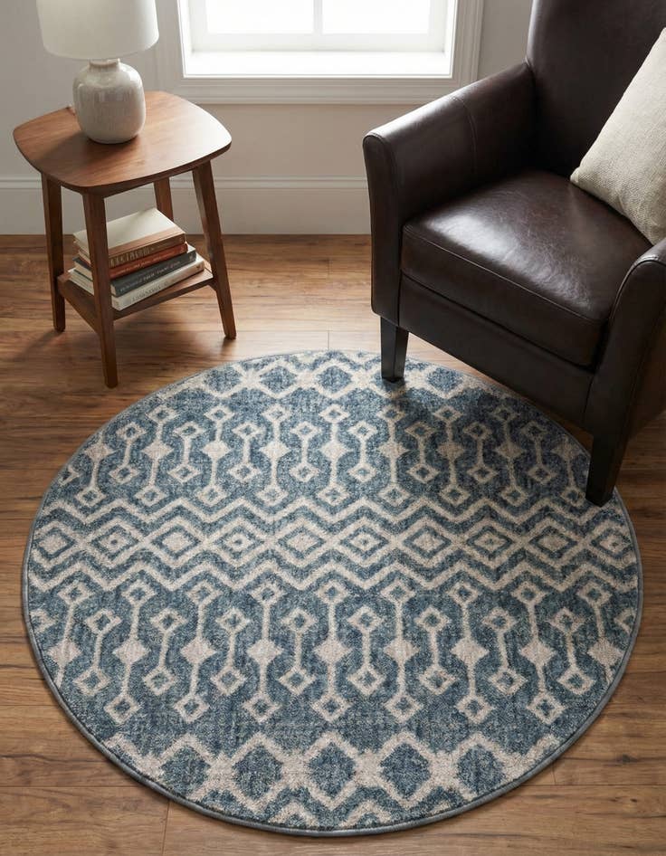 Detail image of 3' 3 x 3' 3 Eco Trellis Round Rug