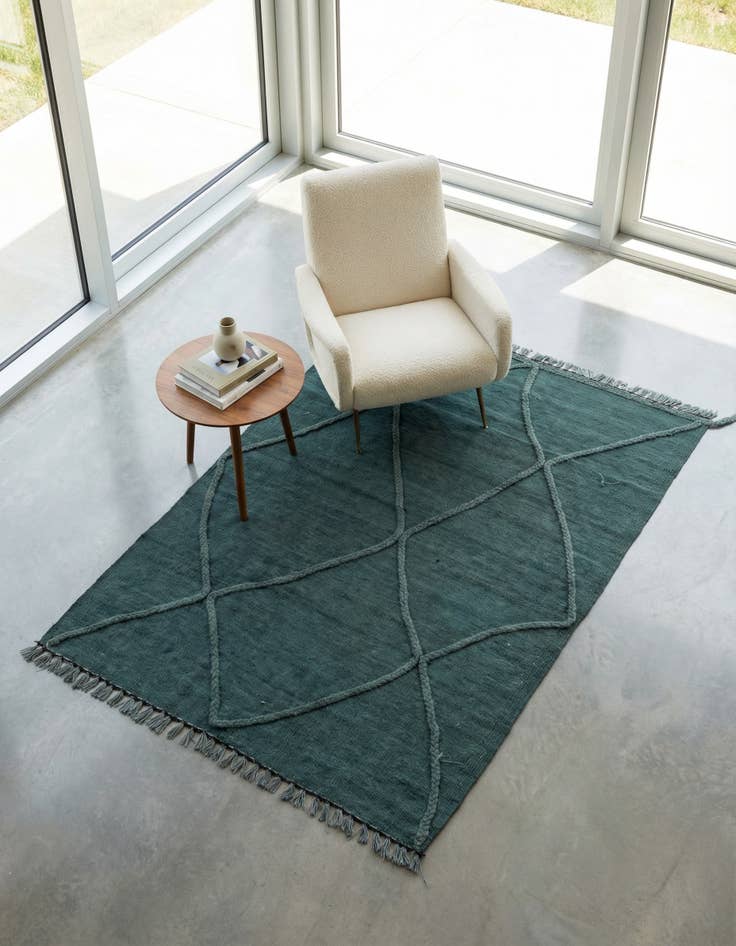 Detail image of 3' 5 x 4' 11 Hand Woven Kilim Modern Wool Rug