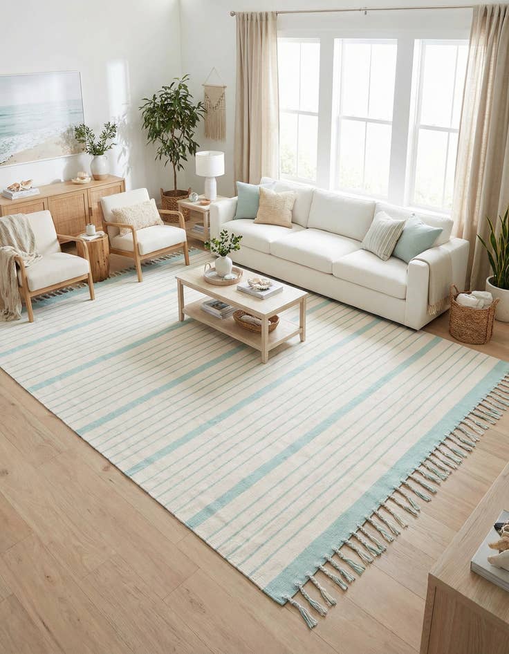 Detail image of 9' x 12'  Hand Woven Chindi Cotton Rug